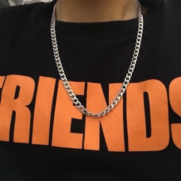 Annajays Boutique Jewelry - SIMPLE SILVER CHAINED NECKLACE